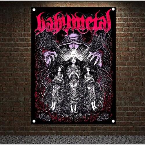Macabre Art Posters BABYMETAL Rock Music Stickers Pop Rock Band Flag Banner HD Canvas Printing Art Tapestry Mural Wall Decor