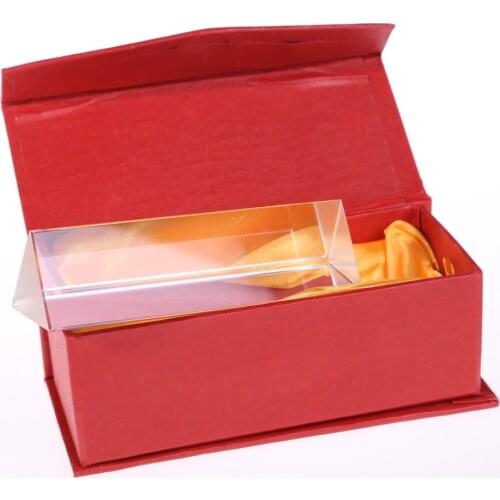 10cm Mini Optical Prism Glass Triangular Refractor For Physics Experiment Surveying Kids Gift Prisma Red Box Friends Gift