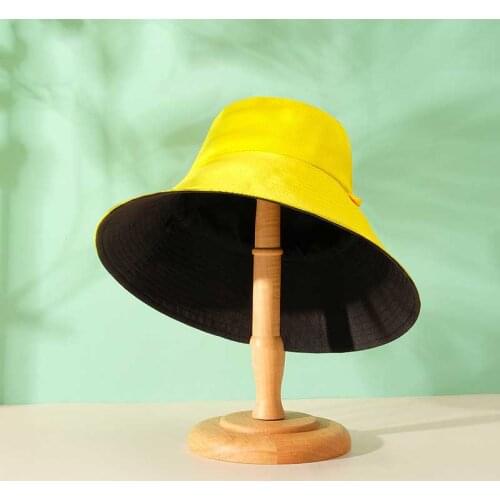 2021 New Double-sided Cotton Bucket Hats For Women Fashion Simple Wild Sunhat Outdoor Travel Beach Summer Sun Cap Chapeau Femme
