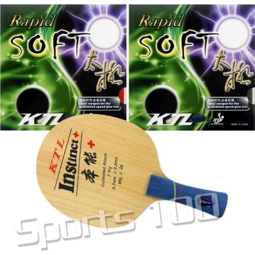 Pro. Table Tennis Racket KTL Instinct+ Long Shakehand FL with 2Pieces Rapid-Soft