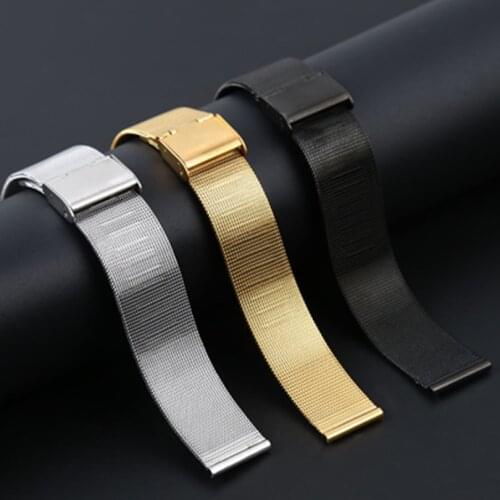 Milanese Loop Watchbands 10mm 12mm 14mm 16mm 18mm 20mm 22mm 24mm Stainless Steel Watch Band Strap Metal Bracelet Double Clasp