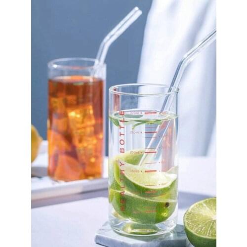 High Boric Silicon Glass Cup Explosion-Proof Split Metric Cup Yogurt Breakfast Milk Mug Durable Drinkware Kitchen Supplies 300ML