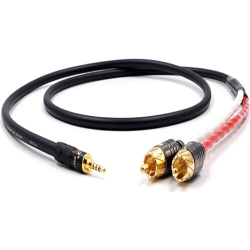 High Quality A53 HIFI TRRS Balanced 2.5mm to 2 RCA Male Audio Cable For Cayin N5 Iriver AK240 AK380 AK120II Amp Onkyo DP-X1