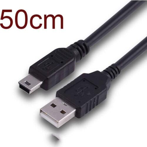Best Black USB 2.0 A Male to Mini 5 Pin B Data Charging Cable Cord Adapter 50cm NEW