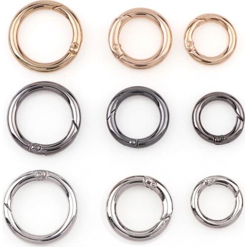 5Pieces 24/29/34mm 3Colors Round Spring Clasps Buckle Hook For DIY Bracelet Necklace Key Chian Connectors Jewelry Findings