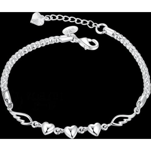 Wholesale lady Charms Chain Beautiful bracelet silver cute fashion for women Wedding nice bracelet jewelry , h365