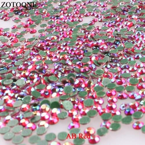 ZOTOONE AB Red Resin Rhinestones For Nails Dress Hotfix Strass Applique Flatback Rhinestones For Clothing Crafts Heat Transfers