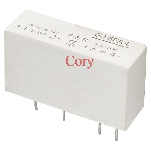 1PC Circuit board single phase contact pin GJ-5FA-L DC-DC PCB SSR Input 3-32VDC,Output 5-220VDC 5A Solid State Relay CZYC