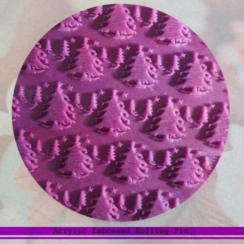 1 Piece Roller Kitchen Accessories Fondant Sugar Craft Cake Decorating Tools Christmas Tree Embossed Rolling Pin