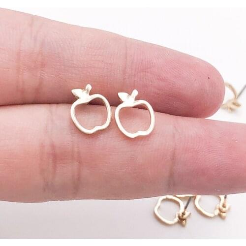 10pcs/lot Apple shape Earrings For Women fashion Jewelry Gold color earrings accessories gift for party