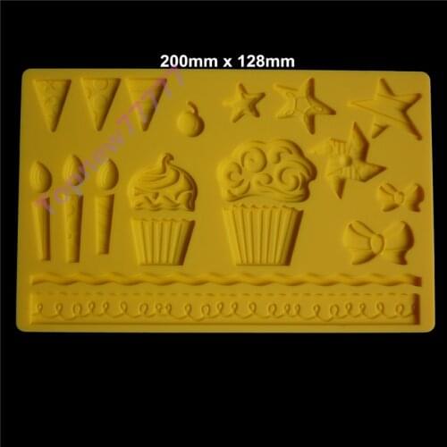 100% SGS Silicone Ice Cream Star Edgings Lace Model DIY Fondant Cake Tools 2143