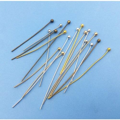 100pcsBall Pins Needles Beads DIY Accessories For Earrings Cabochon Pendant Fashion Handmade Jewelry Making Kit Alloy Connectors