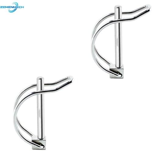 2PCS Quick Lock Release Trailer Towing Coupler Safety Pin Bicycle Stroller Cargo Boat Stage Leg Hitch Hook Clip Stainless Steel