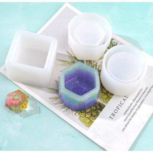 3D Succulent Flower Pot Moldes Para Resina Concrete Cement Clay Epoxy Mold Silicone Pen Holder Silicon Mould For Portagioie