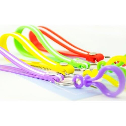 4Pcs Casual Silicone DIY Keychain Women Gift Simple Key Chain Soft PVC Lanyard Alloy Key Ring for Handbag Pendant Accessories