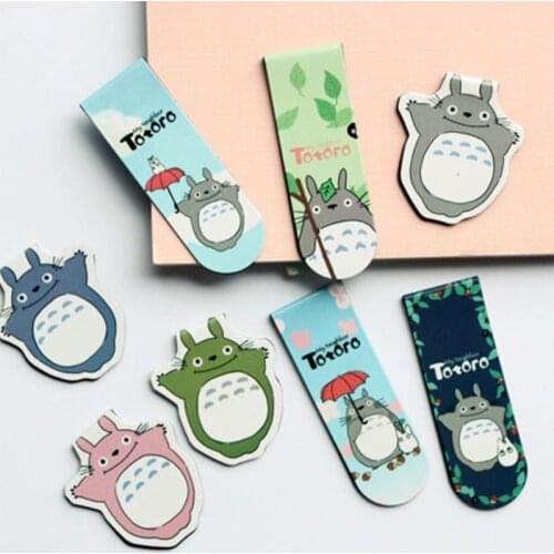 4pcs Cute Black Cat owl Totoro fruit Magnetic Bookmark animal Paper Clip School Office Supply Escolar Papelaria Gift Stationery