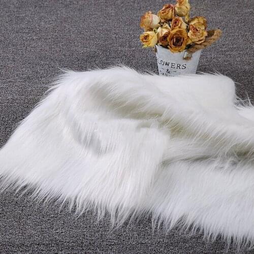 6cm white black plush fur fabric cabinet table cloth display photo background animal ear/costume manual DIY fake fur fabric