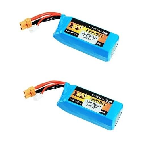 7.6V Lipo Bateria Battery 2000Mah For RC Helicopter Drone Car Spare Parts