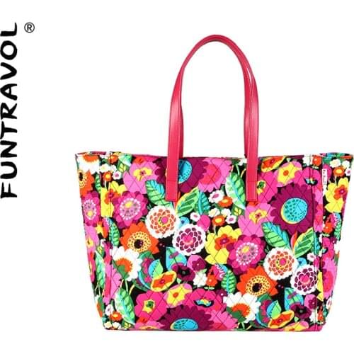 Floral Tote Bags for Women Large Capacity Handbags Fashion Ladies Single Shoulder Bag