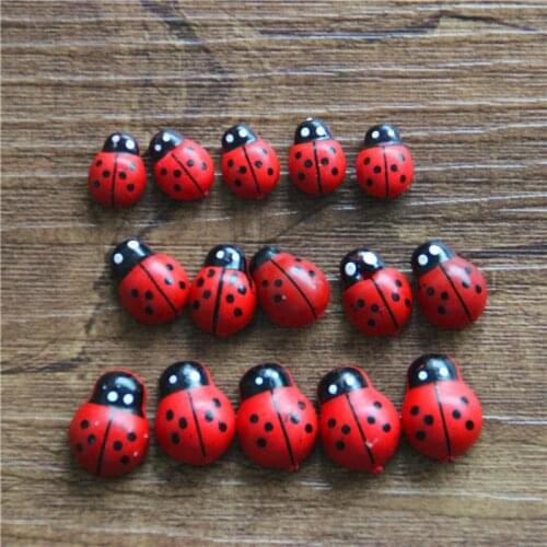 Wood Ladybird Beetles Ladybug Miniature Fairy Garden Home Houses Decoration Mini Craft Micro Landscaping Decor DIY Accessories