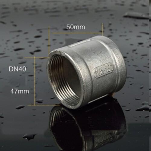 DN40 1-1/2" BSPP Female Coupling 201 Stainless Steel Pipe Fittin Connector Plumbing Adapter Length 50mm