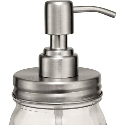 Double Stainless Steel Soap Pump and Lotion Dispenser Lid,Replacement Rust Proof Soap and Lotion Dispenser Pump for Mason Jars o
