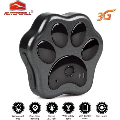 Hot 3G GPS tracker Cat Dog GPS Pet GPS Locator Real-time Tracking Waterproof WCDMA Dog Tracker Waterproof Geo-fence Free Web APP