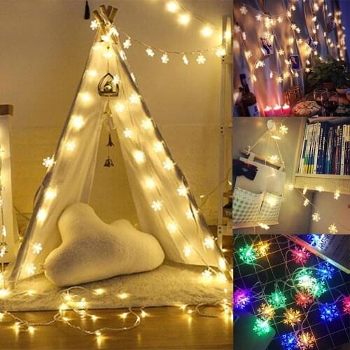 KAIGELIN 20pcs/40pcs LED Decorative Lights Snowflakes Shape Christmas Xmas Tree Lights Wedding LED Dropship 6.19