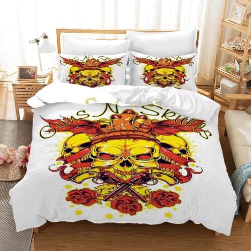 3D Print Human Skeleton Bedroom Comforter Set Black Bedding Set Adult Duvet Cover Terrorist Style Size Twin Full Queen King