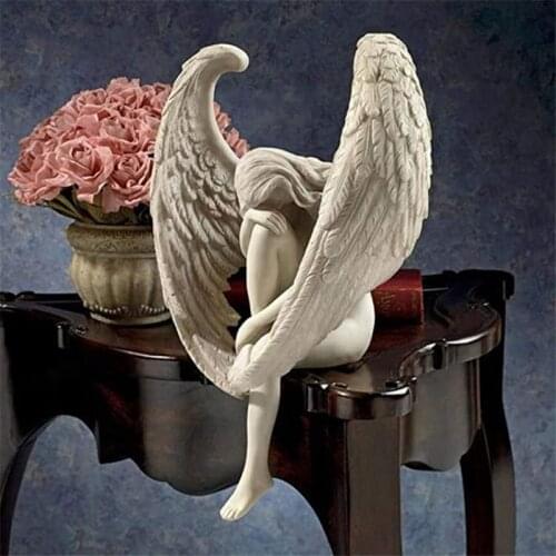 Female Angel Wings Resin Crafts Desktop Decoration Holding Legs Angel Home Decoration Angel Wings Wall Decoration Garden Statue