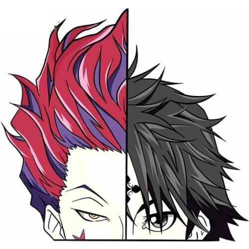 LLY-0396 Personality Car Stickers Hisoka and Chrollo Hxh Modeling Decal PVC Occlusion Scratch Waterproof Window Trunk Decals