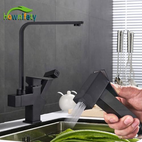 Brushed Nickel/Matte Black Kitchen Tall Sink Faucet Pull out spray Gun rotation Faucet Spout Sinlge Hole cold Hot mixer tap