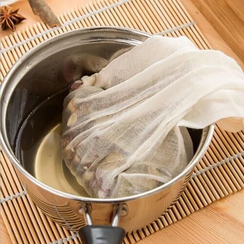 2pcs/lot Multifunctional Linen Cotton Strainer Reusable Soup Bags Chinese Medicine Filter Bag Soup Tea Flavoring Cooking Teabags