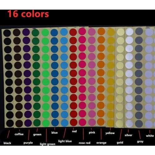 Mix 16 Colors Round Spot Circles Sealing Sticker Removable Coding Label Dot Stickers for DIY Scrapbooking Crafts Making Notes