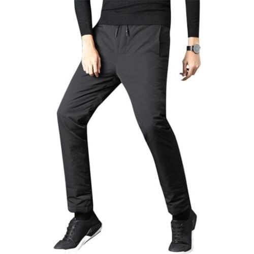 Man Winter Plus Size 100% White Duck Down Pants Male Oversized Autumn Thick Puffer Trousers Mens Warm Capris Pantalones Abajo