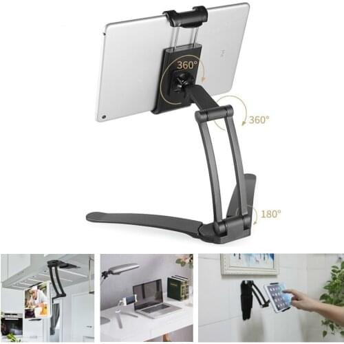 Wall Hanging Tablet Stand Desktop Kitchen Use Multi-function Bracket Aluminum Alloy 3M Tablet Holder Mount For Ipad Iphone