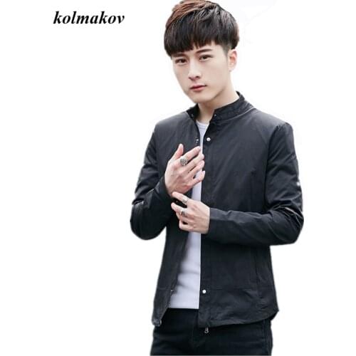 New Arrival Spring Style Men Fashion Casual Jacket Coat High Quality Solid Mandarin Collar Mens Slim Zippers Jacket Dress M-4XL