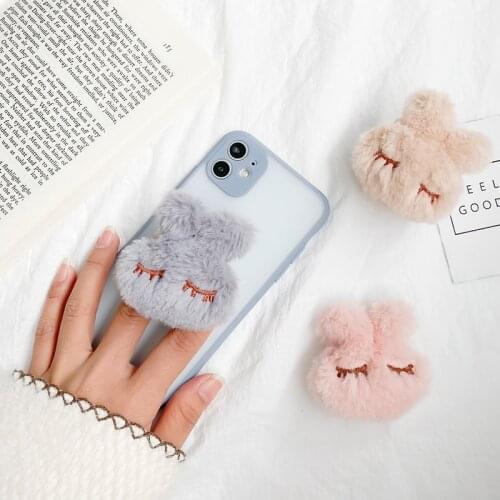 New Style Plush Cartoon Rabbit Universal Mobile Phone Ring Holder Airbag Fold Stand Bracket Mount For iPhone Huawei Xiaomi