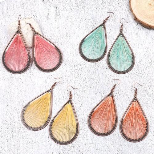 Statement Big Water Drop Earring Female New Fashion Creative Colorful Cotton Handmade Earrings For Women Brincos Jewelry Gifts