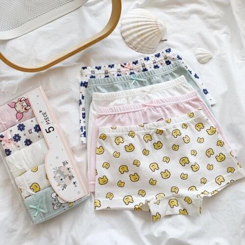 HPBBKD 5Pcs/lot Girls Cotton Boxer Briefs Girl Panties Girls Boxer Shorts Childrens Panties Kids Underwear For 2-14 Years GU237