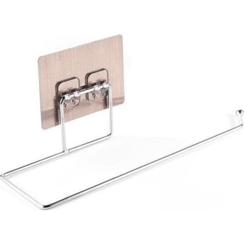 Kitchen Towel Hook Rack Bathroom Paper Holder Hanger Tissue Roll Towel Rack Hanging Organizer Storage Strong Adhesiveness Holder