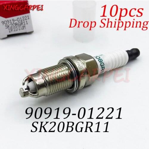 High Quality 10pcs 90919 01221 SK20BGR11 Iridium Spark Plug Fit For Toyota Avensis RAV4 Vista Noah 90919 01221 Auto Part