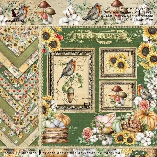 YPP craft 12 Sheets Sunflower Scrapbooking Pads Paper Origami Art Background Paper Card Making DIY Scrapbook Paper Craft