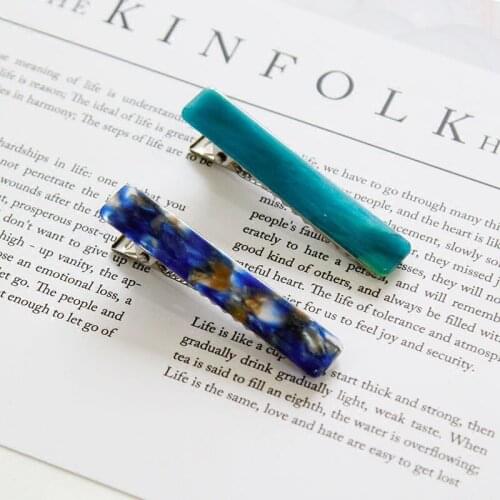 Square Shaped Barrettes Hairpins Acrylic Hair Accessories for Women Gold Wire Stripe Hair Clip Clamp Hairpin Headwear