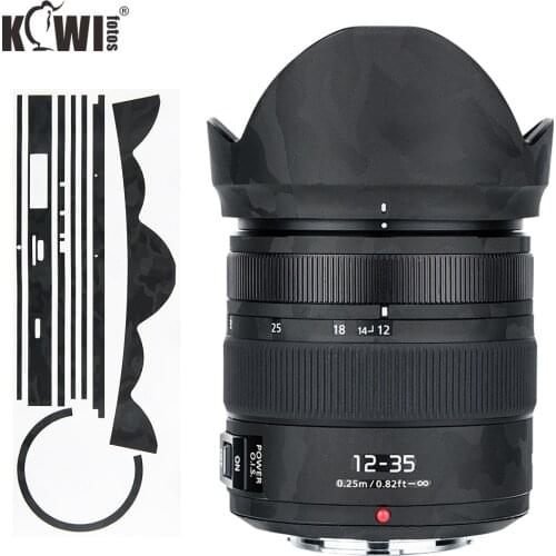 Anti-Slide Lens & Lens Hood Skin Film For Panasonic Lumix G X Vario 12-35mm f2.8 II ASPH. POWER O.I.S. Lens 3M Shadow Black