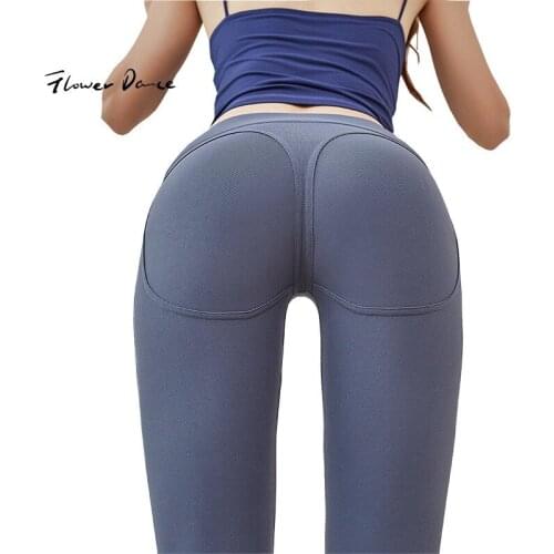 FlowerDance Female Tights Yoga Pants for Running Seamless Waisted Leggings Pencil Leggins High Elastic Waist Yoga Pant