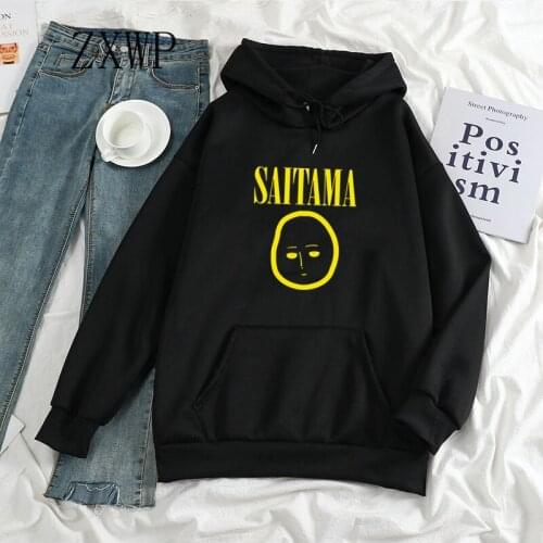 Japanese Anime Women Hoodies Sweatshirt fashionable print Saitama Tops Fleece Long sleeve sweater hodies Ladies Clothes