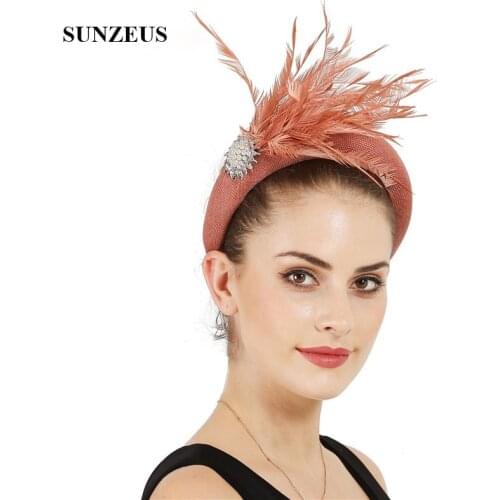 Feathers Linen Headband for Bridal Wedding Party Headwear Emprie Special Occasion Women Hair Accessories Headpiece