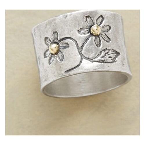 STONE AGE KOLLEKSİYONU LADY FLOWER PATTERNED RING