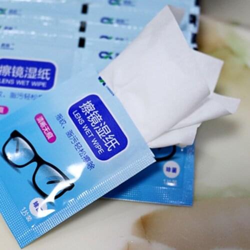 1 Box Glasses Cleaner Wet Wipes Cleaning Lens Disposable Anti Fog Misting Dust Remover Sunglasses Phone Screen Computer Portable